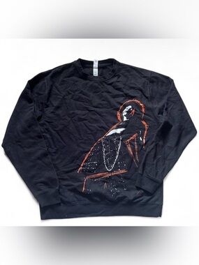 Willow Smith Concert Merch Black Crewneck Sweatshirt with Orange Graphic Figure